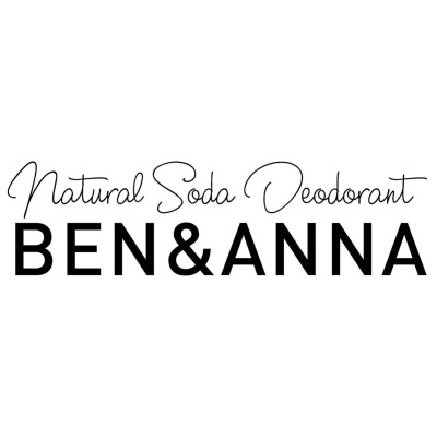 Logotipo Natural Soda Deodorant BEN&ANNA em preto sobre fundo branco