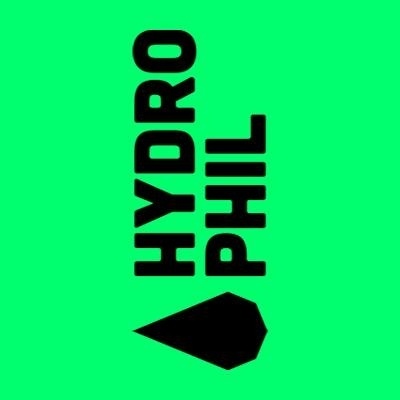 Logotipo HYDRO PHIL em preto sobre fundo verde claro