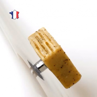 Ralador manual com alho ou gengibre amarelo e ícone da França