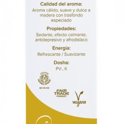 Embalagem do produto Bioaroma com texto descritivo em castelhano e selos de certificação.