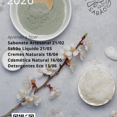 Workshops 2026 Aldeia Sabão com ingredientes naturais para sabonetes e cosméticos