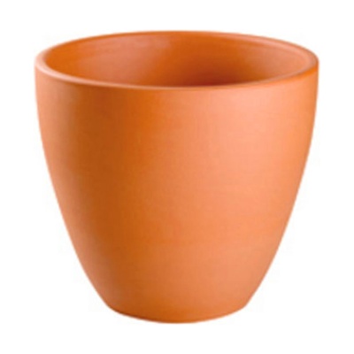 Vaso de cerâmica terracota liso cónico arredondado