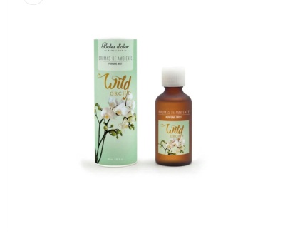 Frasco de aromas de ambiente Wild Orchid com embalagem e design floral