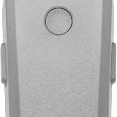 Bateria cinzenta para drone da marca DJI com botão circular e logo DJI