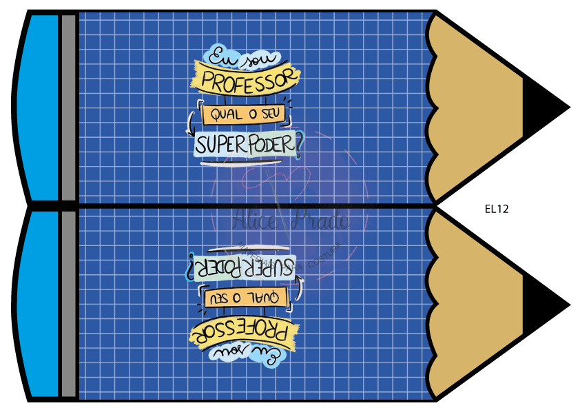 Dois marcadores de páginas em formato de lápis com frase sobre professores
