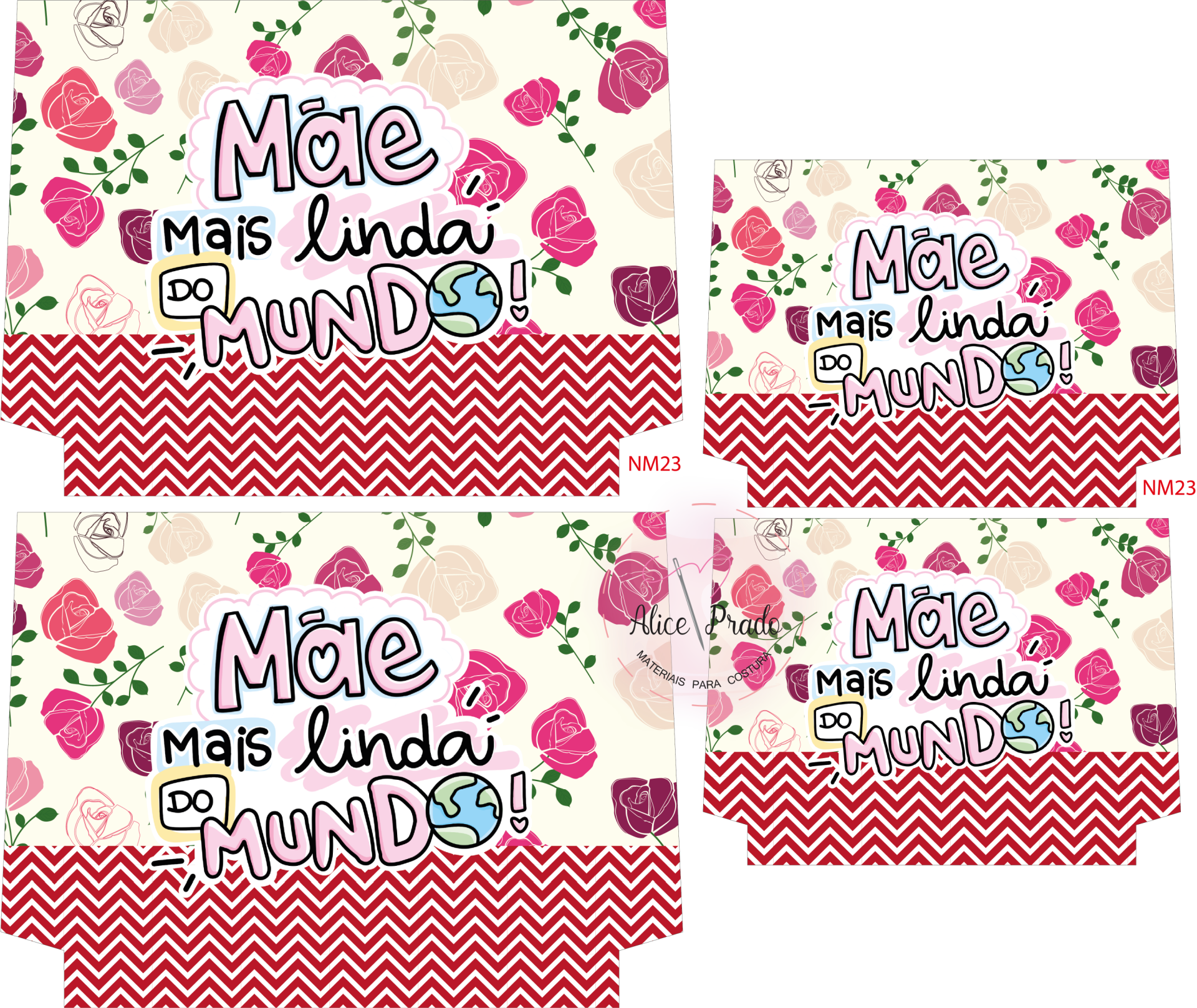 Cartão floral com mensagem 'Mãe mais linda do mundo!'