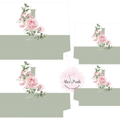 Conjunto de caixas de papel com flores e padrão de pontos cinza