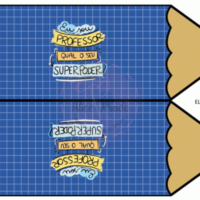Dois marcadores de páginas em formato de lápis com frase sobre professores