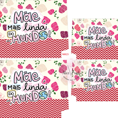 Cartão floral com mensagem 'Mãe mais linda do mundo!'