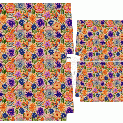 Bolsas quadradas com padrão floral colorido