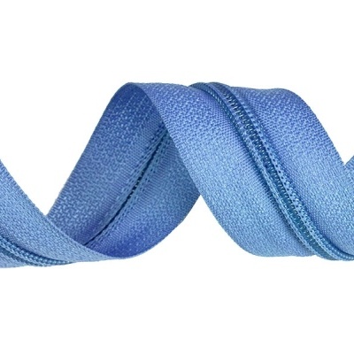 Fecho de correr azul em fita de tecido