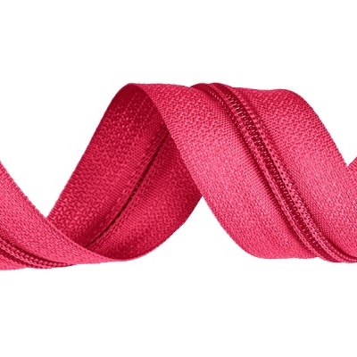 Fita zíper rosa enrolada em espiral