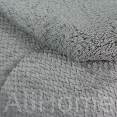 Tecido cinzento com padrão de lã de carneiro e relevo tipo trança