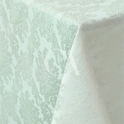 Toalha de mesa branca com padrão floral padrão em relevo