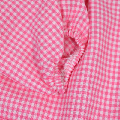 Tecido xadrez rosa e branco com elástico