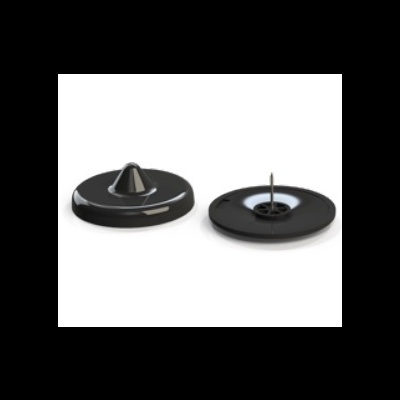 Bloqueadores antirroubo pretos redondos com cone e pino metálico