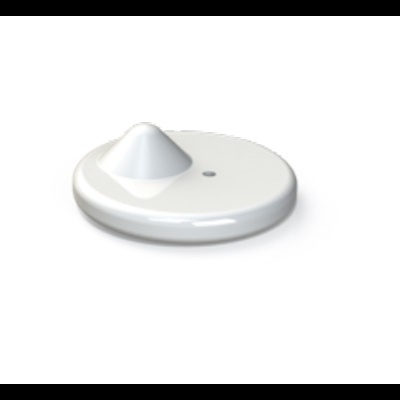 Base redonda branca com estrutura cónica e buraco central