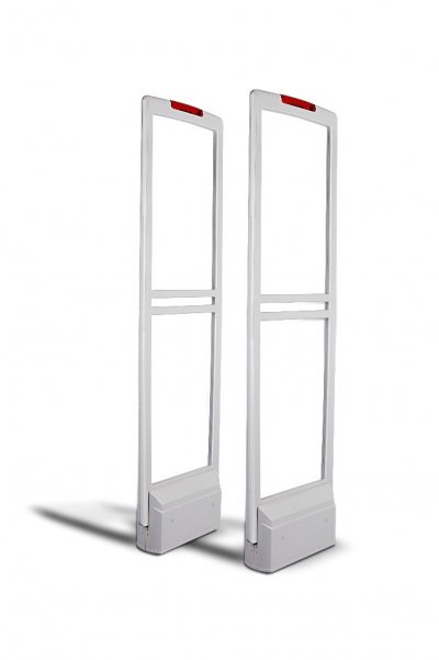 Par de antenas antivoltes brancas com detalhes vermelhos