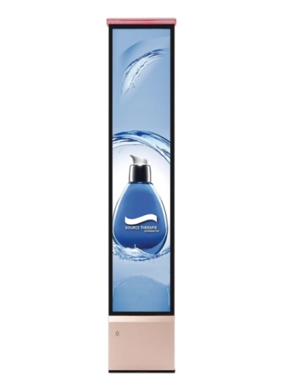 Cartaz vertical de produto sabonete líquido Source Therapie azul