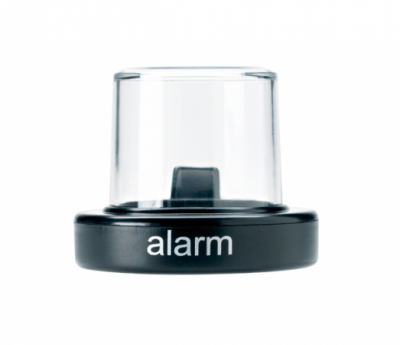 Alarme portátil de mesa preto com tampa transparente