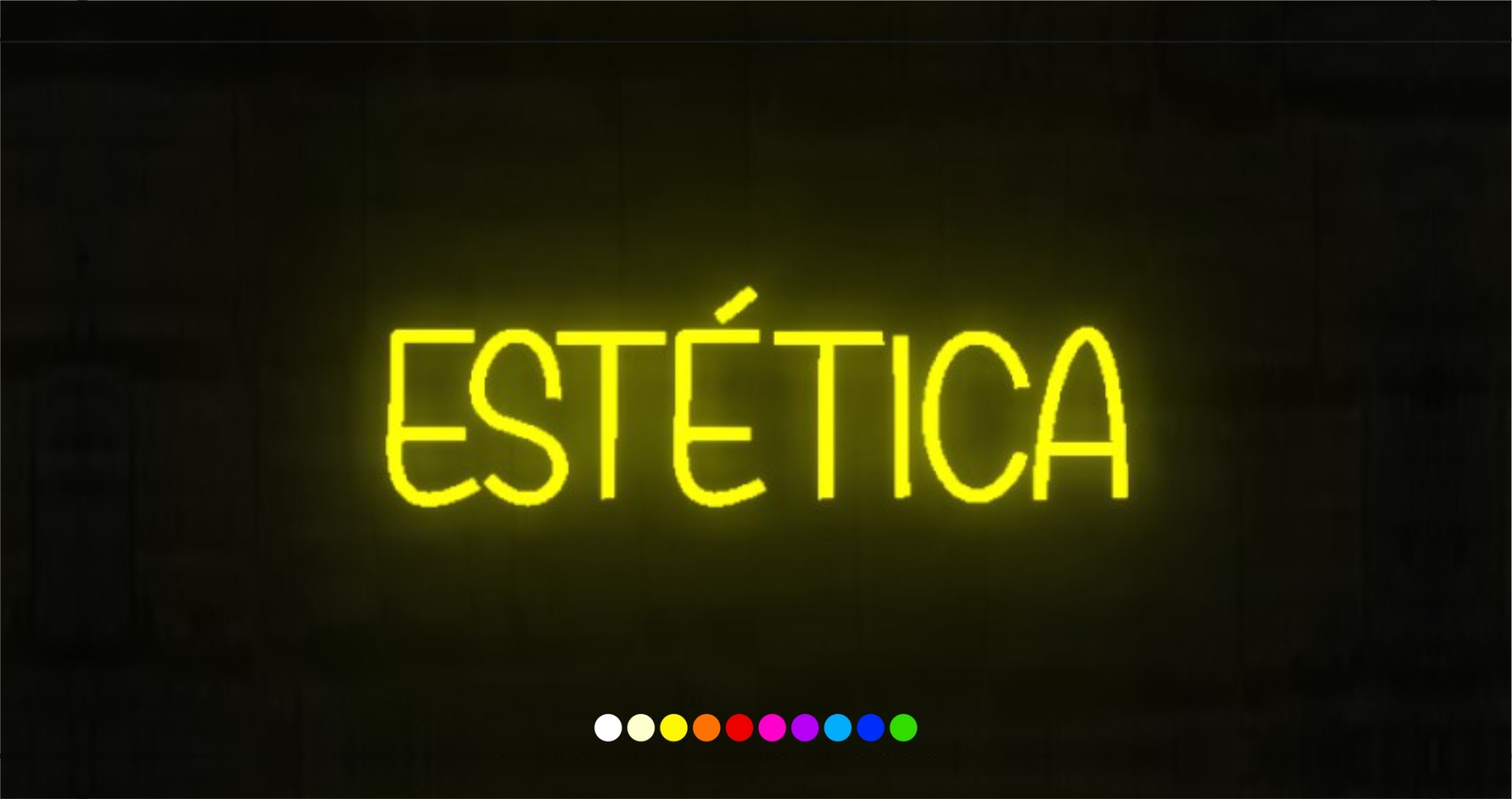 NeonLED | ESTÉTICA Letreiro de néon amarelo com a palavra ESTÉTICA