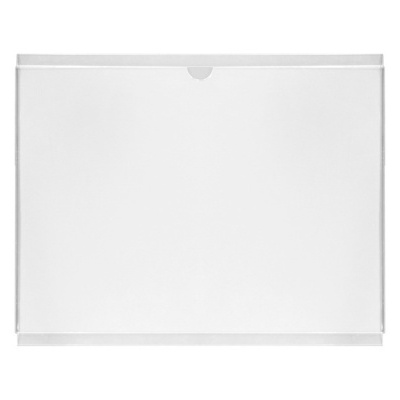 Caixa retangular branca com aba de encaixe.