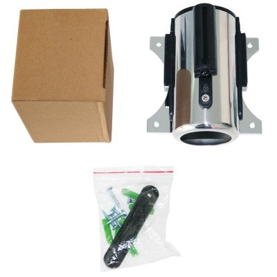 Componente metálico cilíndrico com acessórios em embalagem simples