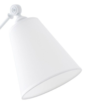 Candeeiro de secretária branco com cúpula cónica ajustável