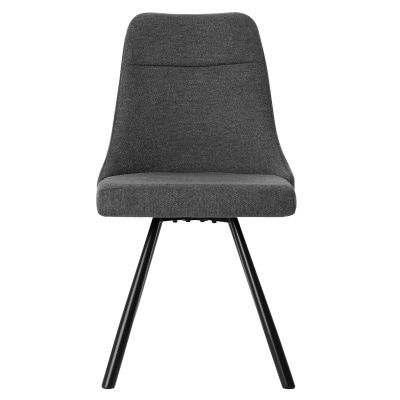 cadeira estofada cinza com pernas pretas
