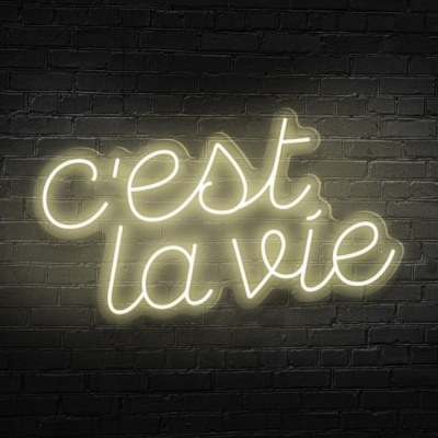 Letreiro de neon branco 