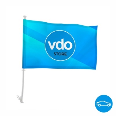 Bandeira azul vdo STORE para carro com suporte branco