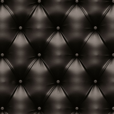 Padrão acolchoado em couro preto com botões