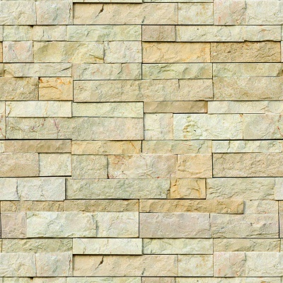 Painel de parede de pedras decorativas retangulares bege e cinza