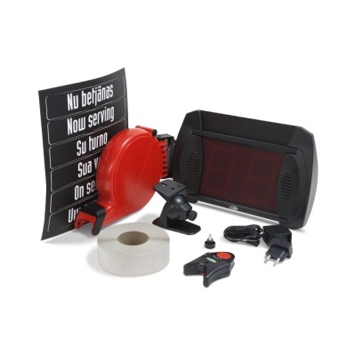 Conjunto com temporizador digital, suporte, controlador, rolo de papel e cartaz com texto multilingue