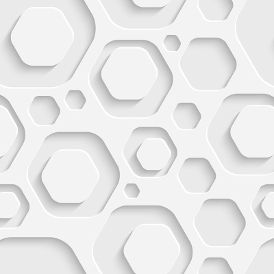 Padrão branco tridimensional hexagonal em relevo