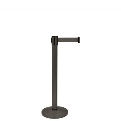 Poste de controlo de filas cinza escuro com cinta extensível