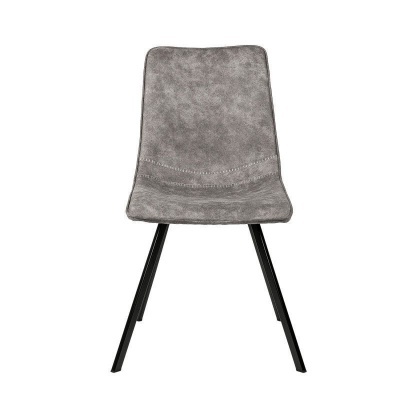 Cadeira cinza com pernas pretas