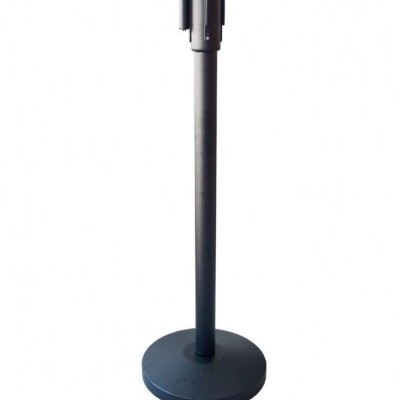 Poste de segurança ou suporte preto com base redonda