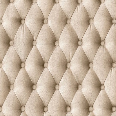 Estofado bege com padrão de botões em forma de diamante