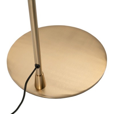 Base redonda dourada fosca de lâmpada com cabo preto
