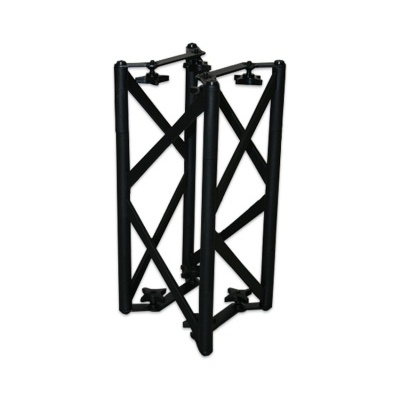 estrutura metálica preta com design triangular