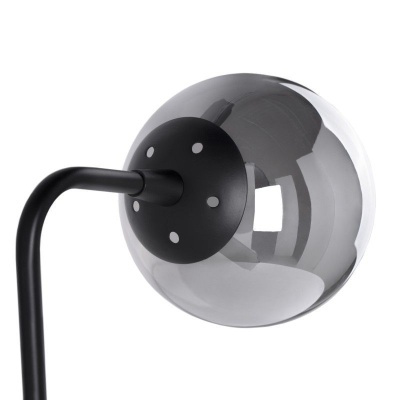 Candeeiro de secretária preto com cúpula de vidro fumado