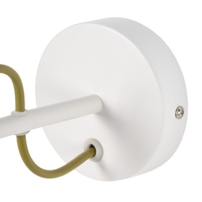 Luminária de parede branca com cabo verde oliva