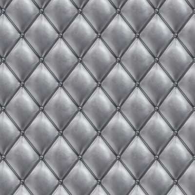 padrão acolchoado couro cinza metálico com botões