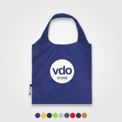Saco reutilizável azul com logotipo vdo STORE