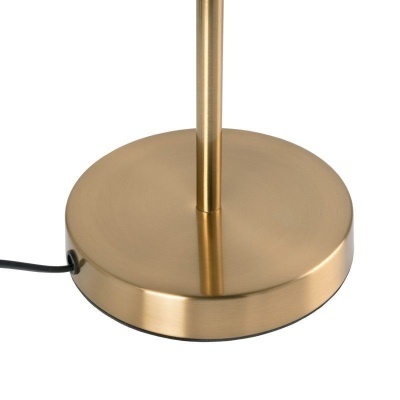 Base dourada metálica circular de candeeiro com cabo preto