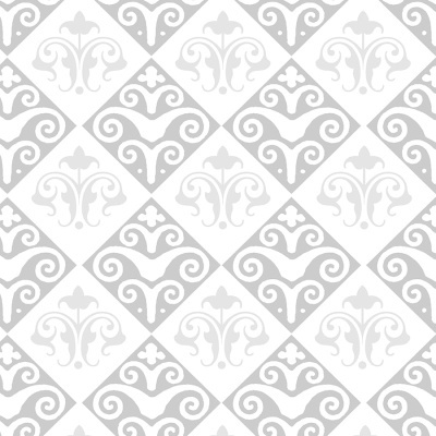 padrão de azulejo branco e cinzento com desenhos florais e geométricos