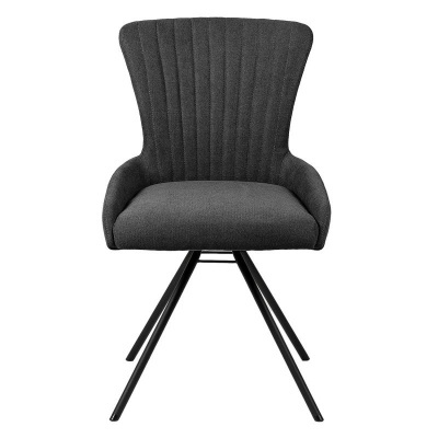 Cadeira de escritório cinzenta escura com pernas metálicas pretas