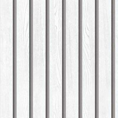 Painéis de madeira brancos verticais com textura de grão visível