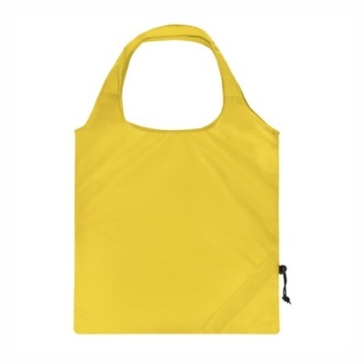 Saco reutilizável amarelo com alças e cordão preto